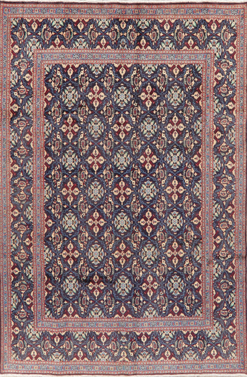 Vintage Geometric Mood Persian Area Rug 7x10