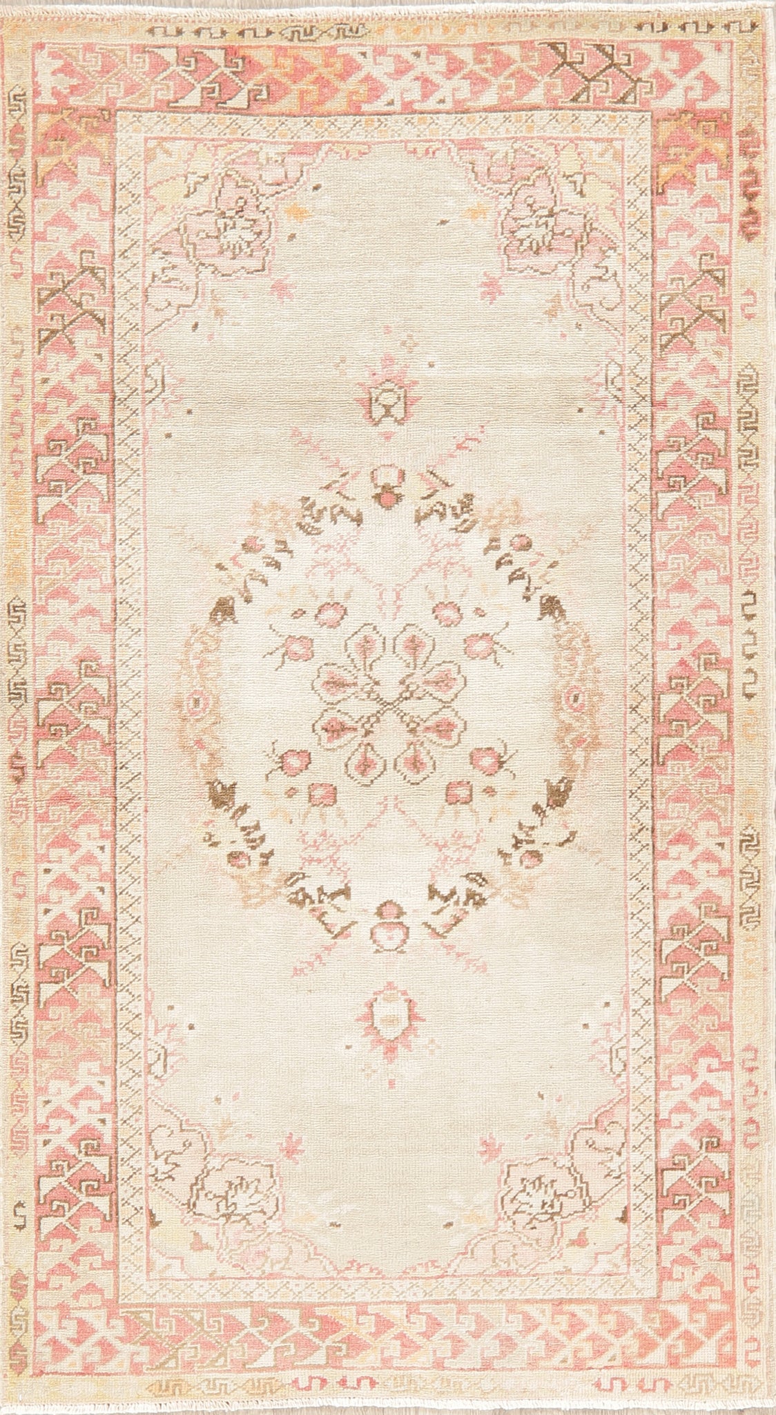 Geometric Anatolian Turkish Area Rug 3x6