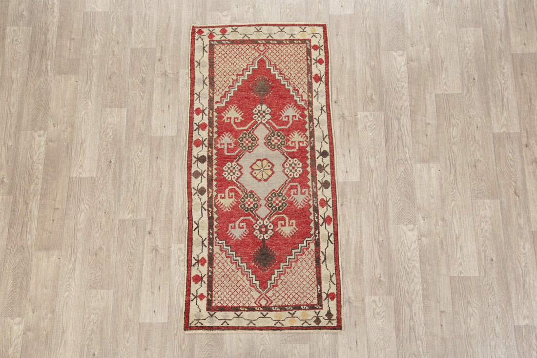 Geometric Anatolian Oriental Runner Rug 3x6