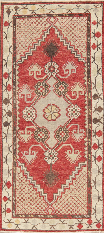 Geometric Anatolian Oriental Runner Rug 3x6