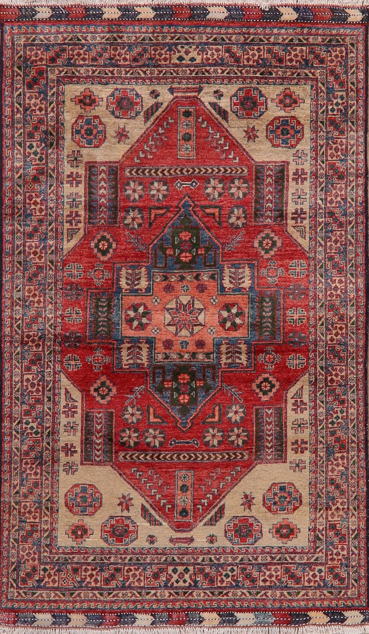 Vegetable Dye Super Kazak Oriental Area Rug 5x7