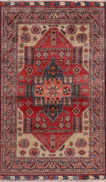 Vegetable Dye Super Kazak Oriental Area Rug 5x7