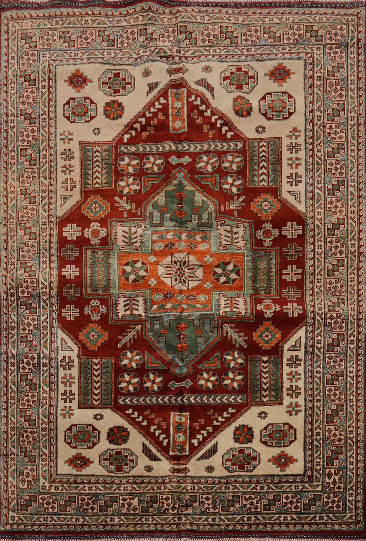 Vegetable Dye Super Kazak Oriental Rug 5x6