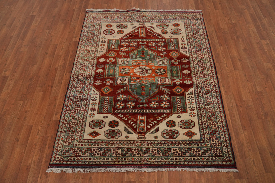 Vegetable Dye Super Kazak Oriental Rug 5x6