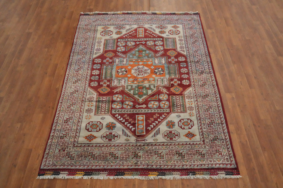 Vegetable Dye Super Kazak Oriental Rug 5x7
