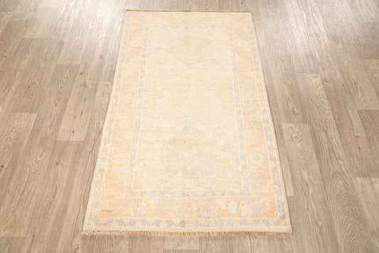 Vegetable Dye Muted Oushak Turkish Area Rug 3x5