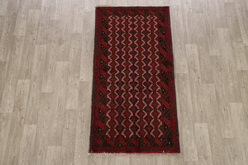 Geometric Red Balouch Oriental Area Rug 3x6