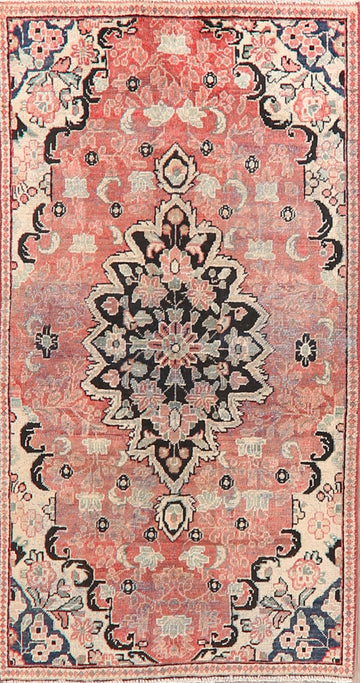 Antique Floral Mahal Persian Area Rug 3x6