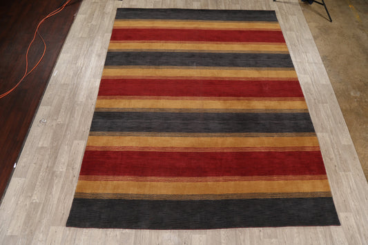 Contemporary Striped Gabbeh Oriental Area Rug 9x12