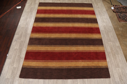 Modern Striped Gabbeh Oriental Area Rug 9x12