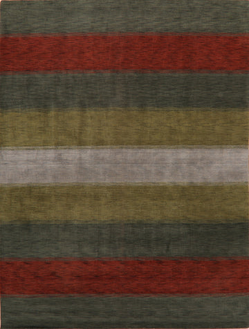 All-Over Striped Gabbeh Oriental Area Rug 9x12