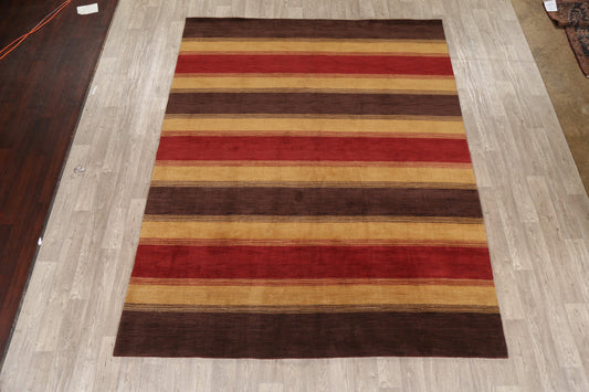 Modern Striped Gabbeh Oriental Area Rug 8x10