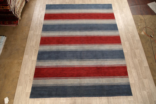 All-Over Striped Gabbeh Oriental Area Rug 9x12