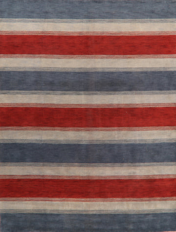 All-Over Striped Gabbeh Oriental Area Rug 9x12