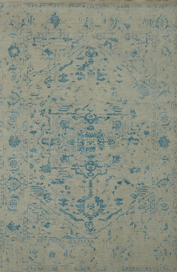 Wool & Silk Handmade Abstract Area Rug 9x12