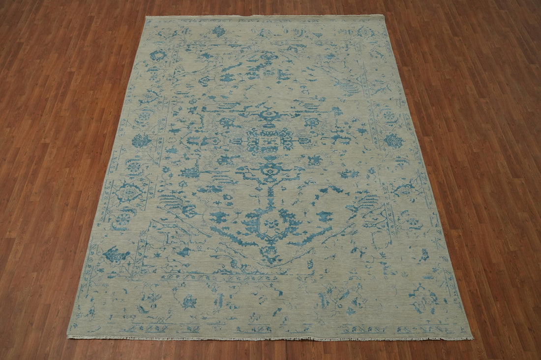 Wool & Silk Handmade Abstract Area Rug 9x12
