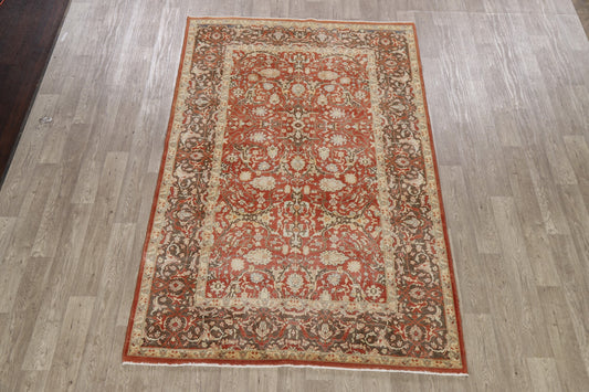 Vegetable Dye Floral Oushak Turkish Area Rug 6x9