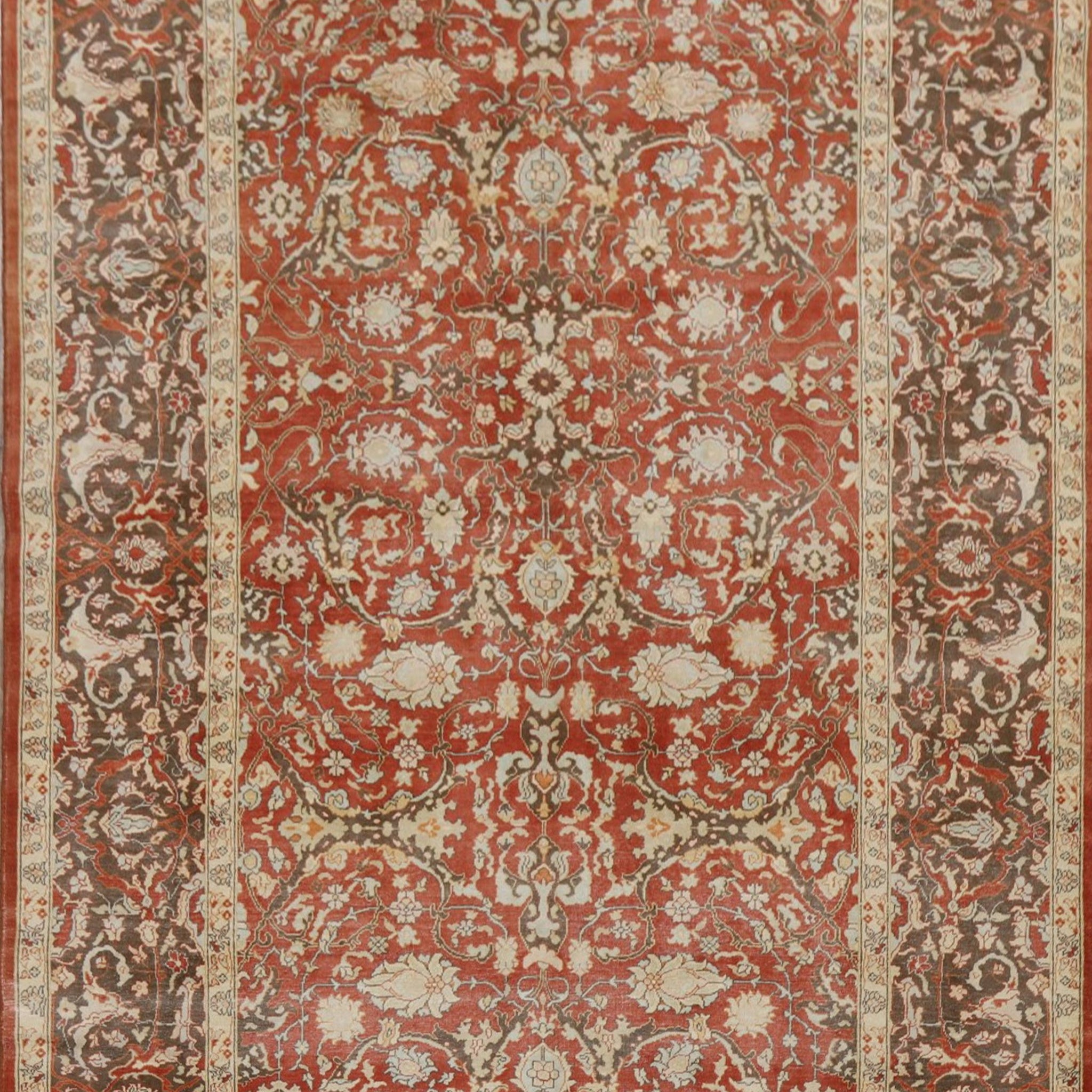 Vegetable Dye Floral Oushak Turkish Area Rug 6x9