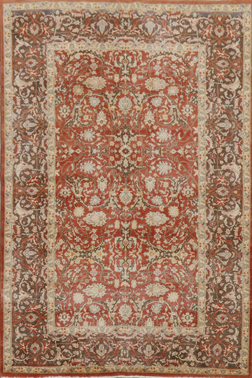 Vegetable Dye Floral Oushak Turkish Area Rug 6x9