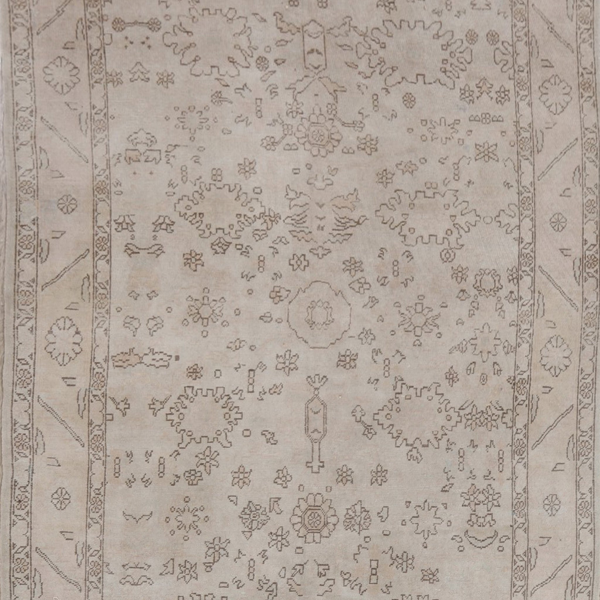 Antique Vegetable Dye Oushak Turkish Area Rug 6x10