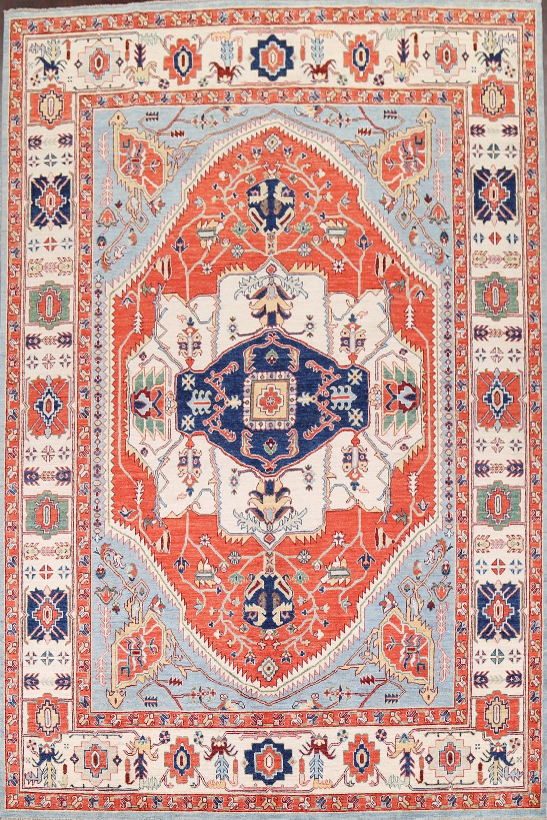 100% Vegetable Dye Heriz Serapi Oriental Area Rug 9x12