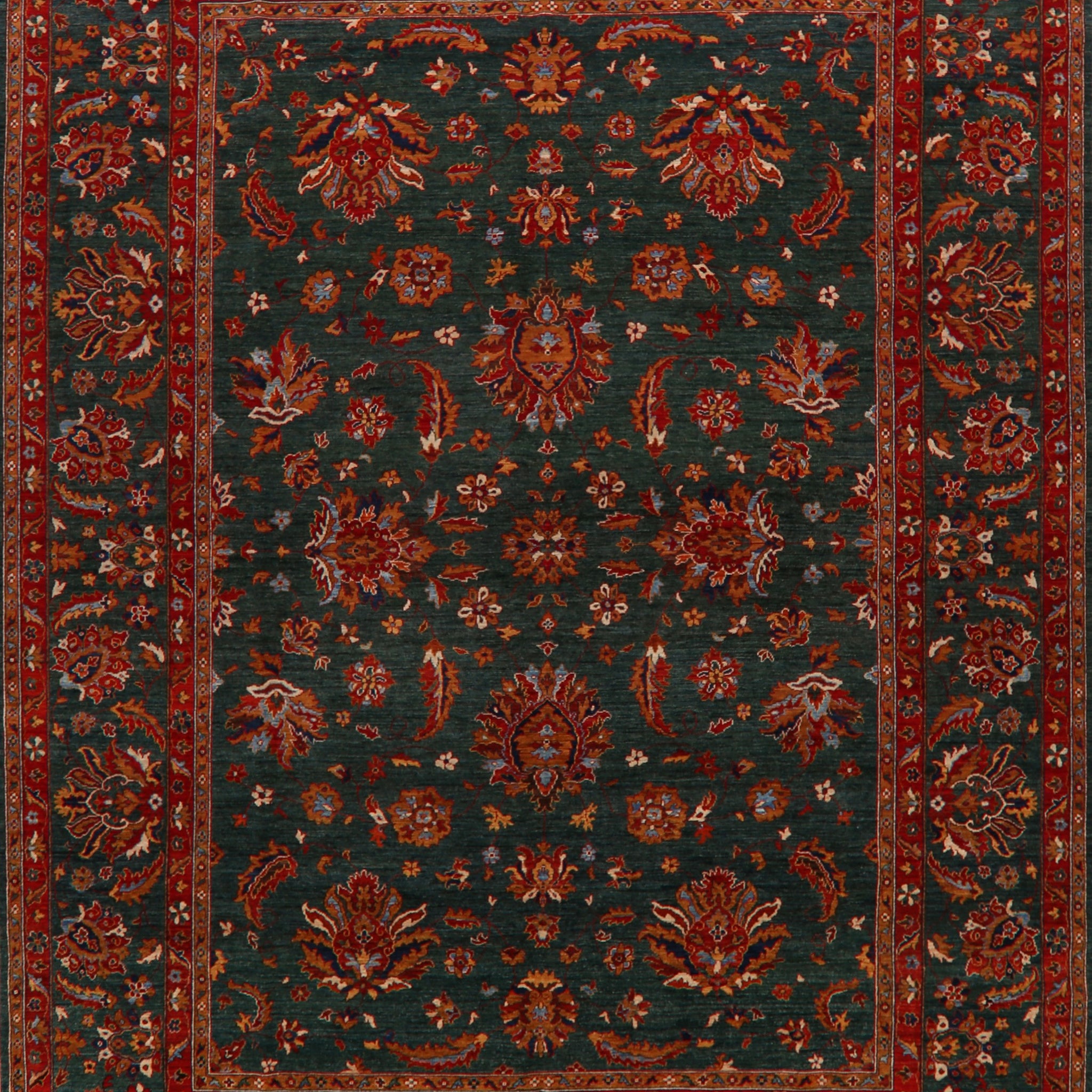 Floral Green Sultanabad Ziegler Oriental Area Rug 10x14