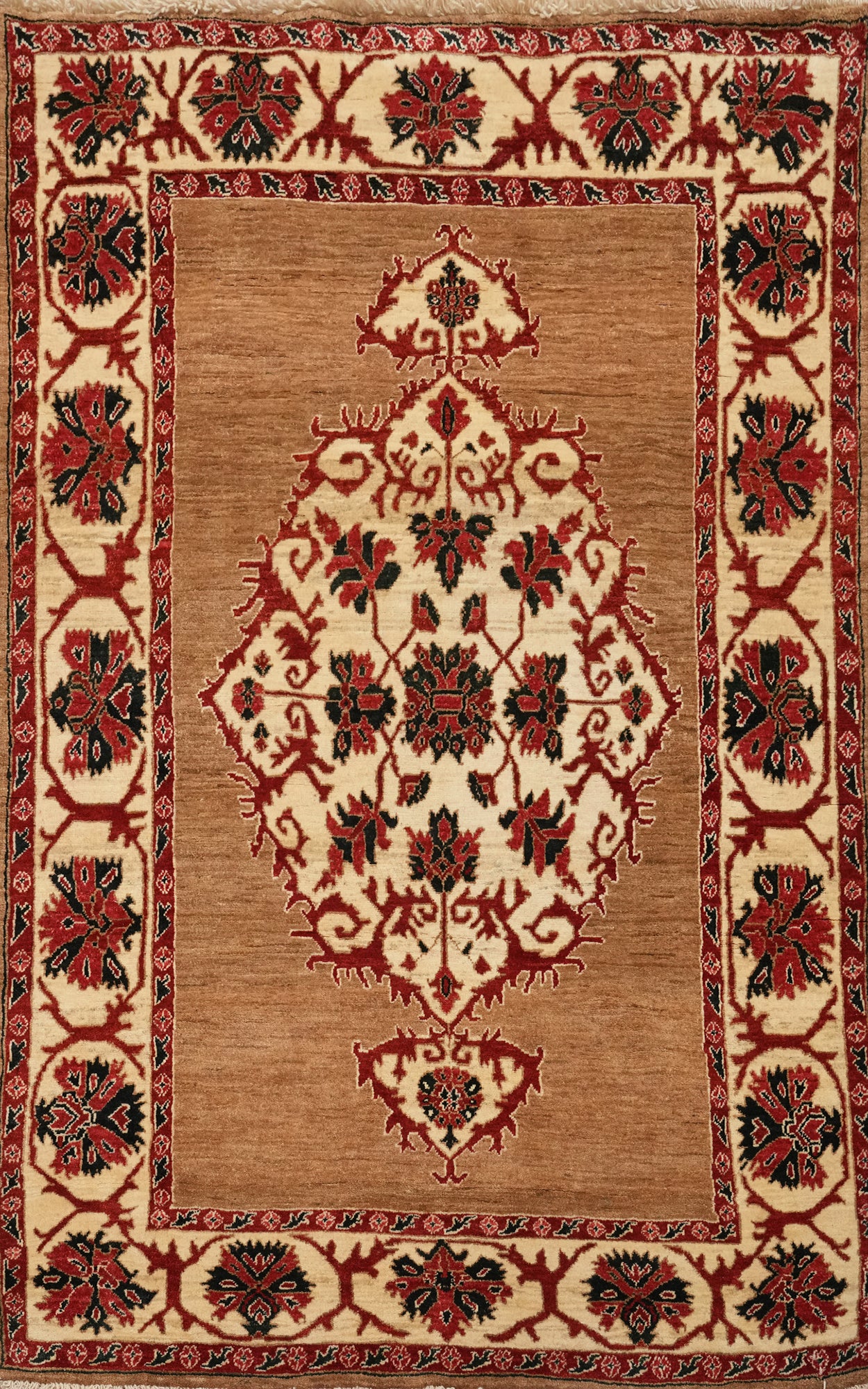 Handmade Wool Geometric Bidjar Persian Rug 4x6