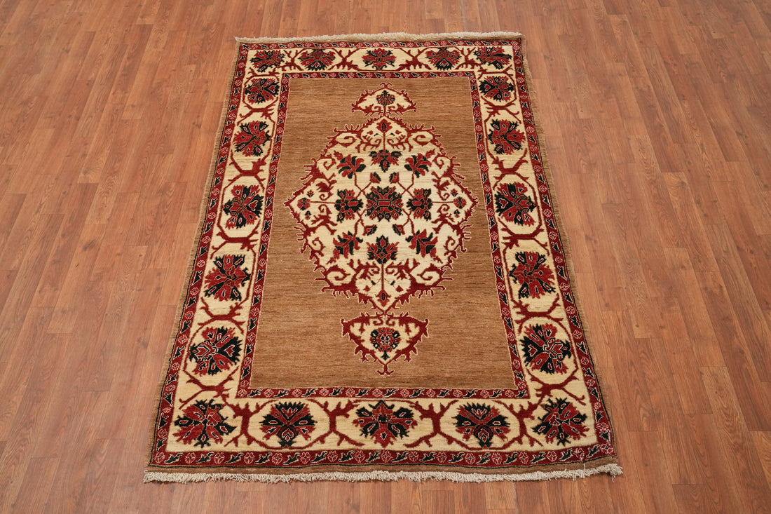 Handmade Wool Geometric Bidjar Persian Rug 4x6