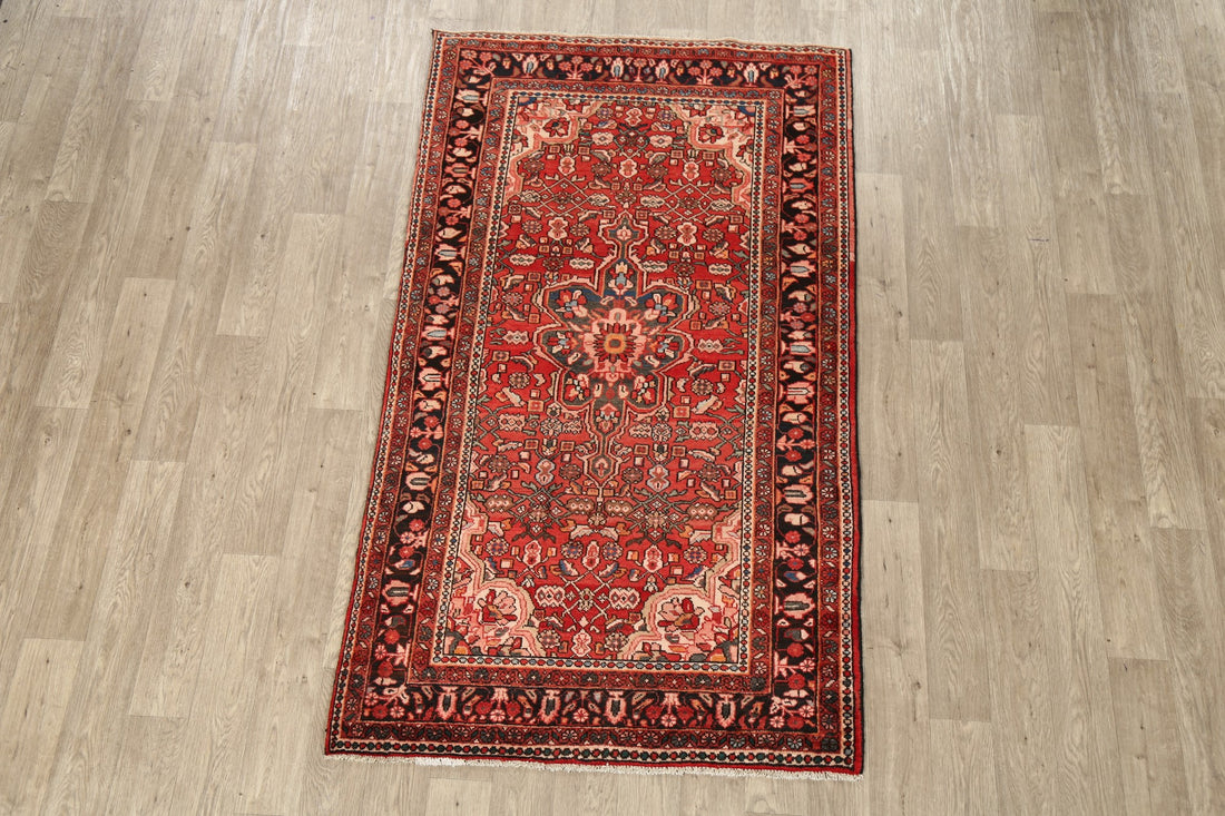 Geometric Red Mahal Persian Area Rug 4x7