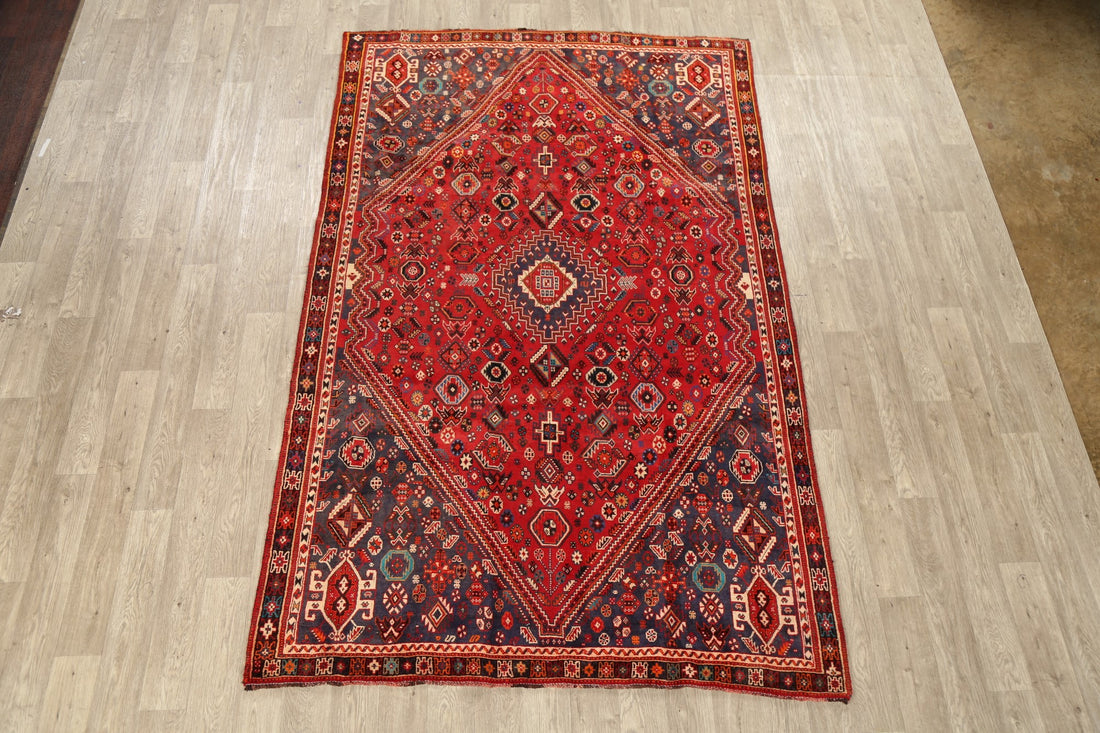 Vintage Tribal Geometric Abadeh Persian Area Rug 6x10