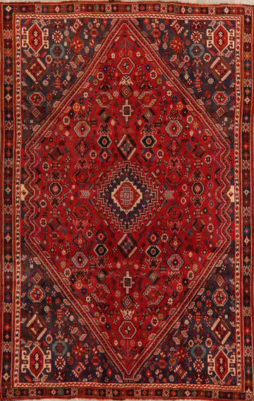 Vintage Tribal Geometric Abadeh Persian Area Rug 6x10