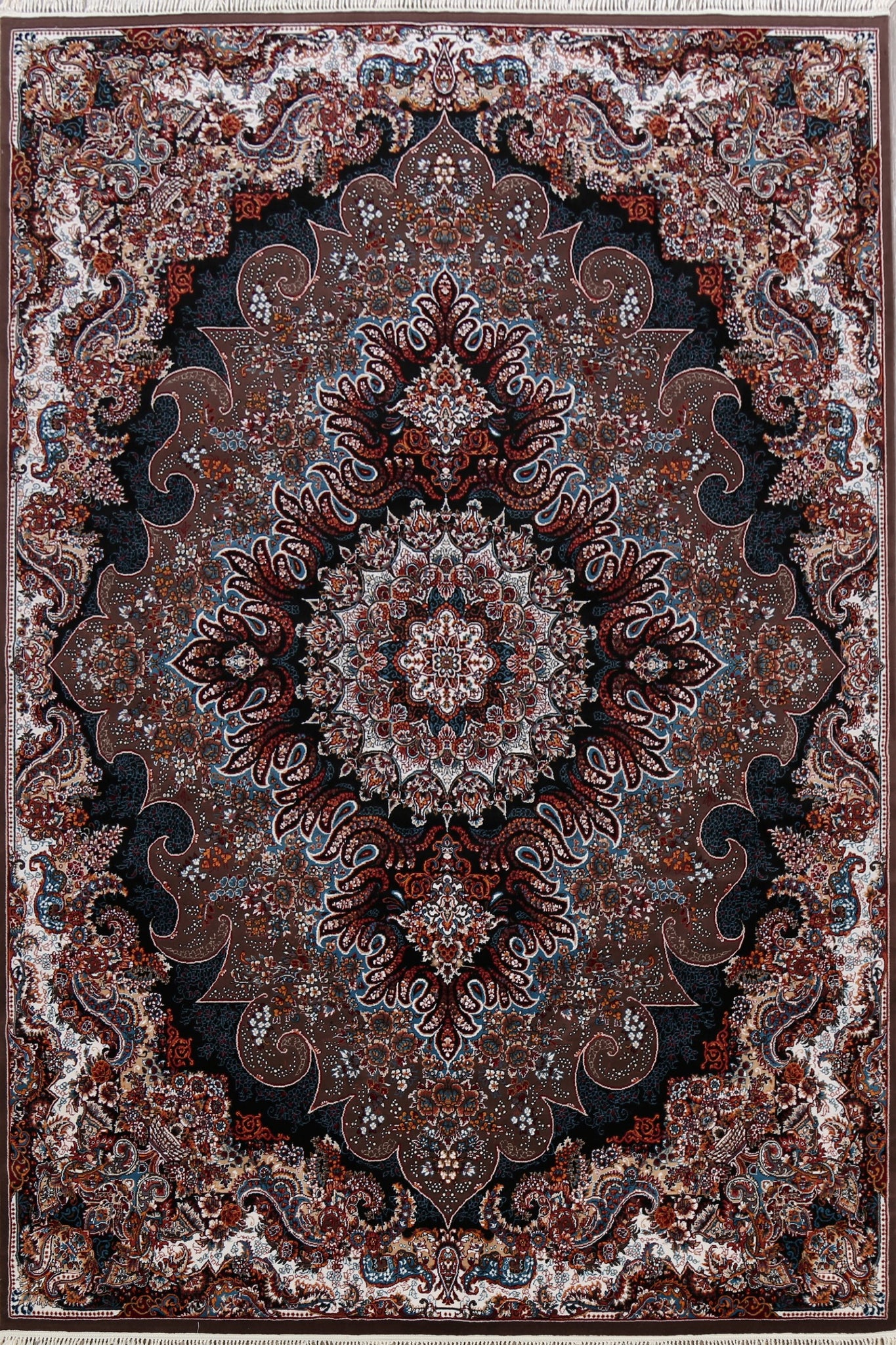 Brown Floral Tabriz Turkish Area Rug 8x12