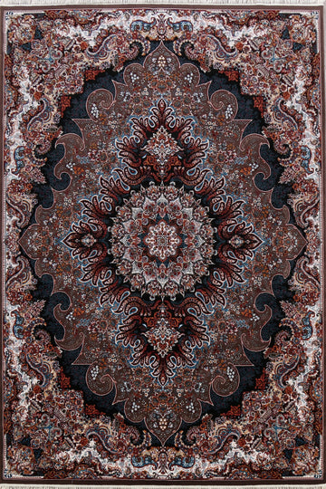 Brown Floral Tabriz Turkish Area Rug 8x12