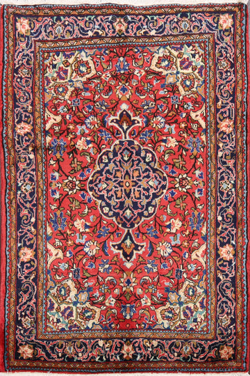 Floral Red Bidjar Persian Area Rug 4x5