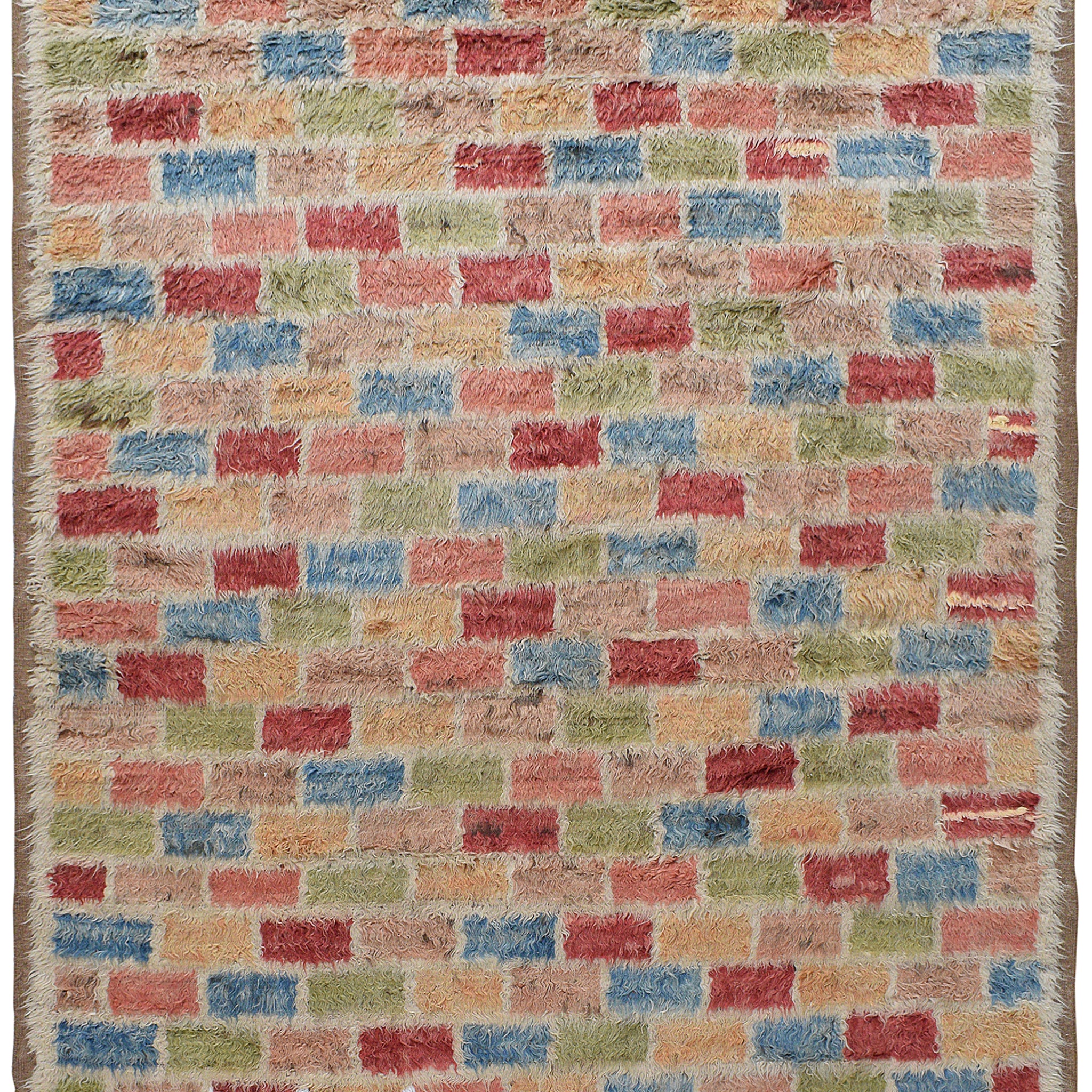 Checkered Plush Shaggy Moroccan Area Rug 8x11