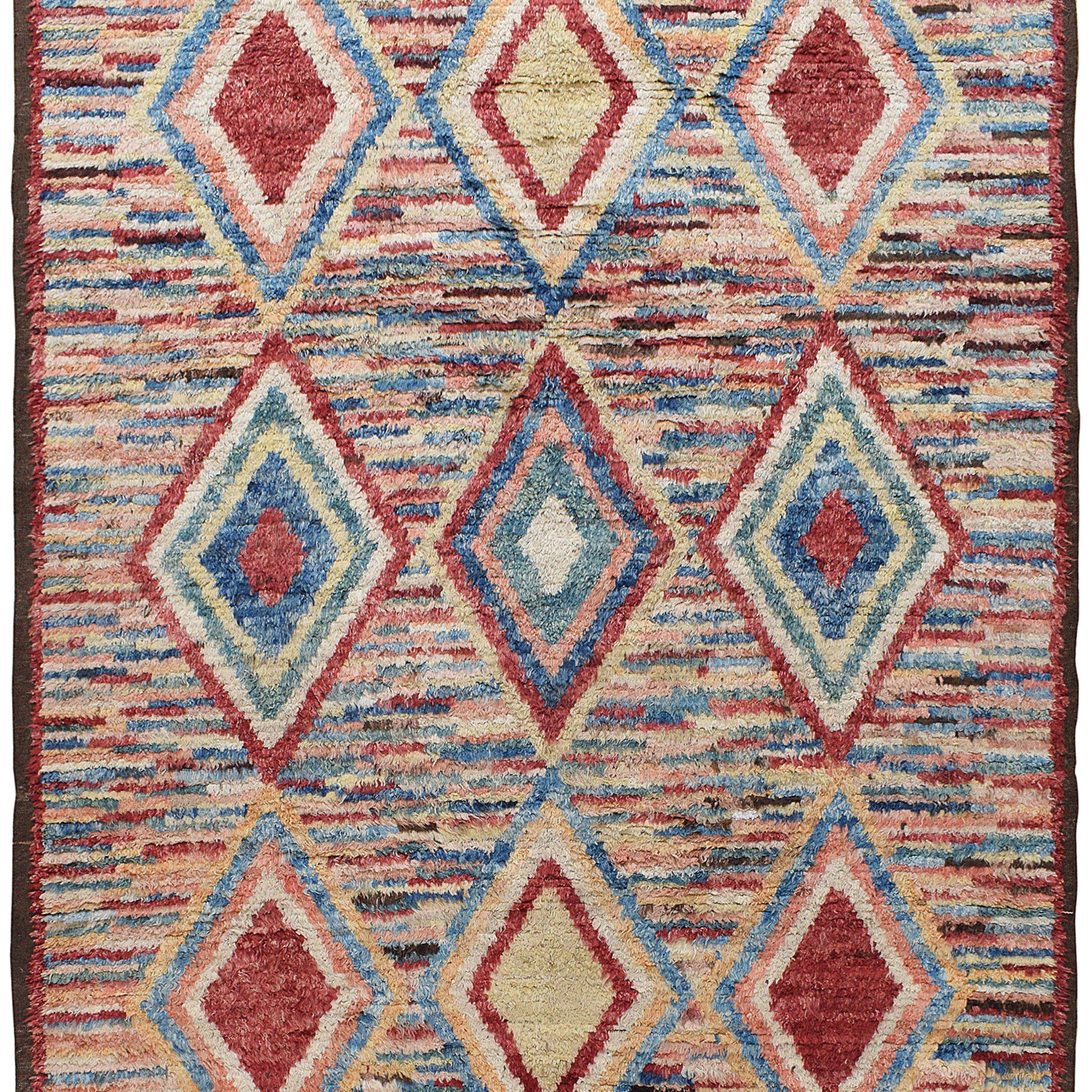 Thick Plush Geometric Shaggy Moroccan Area Rug 8x11