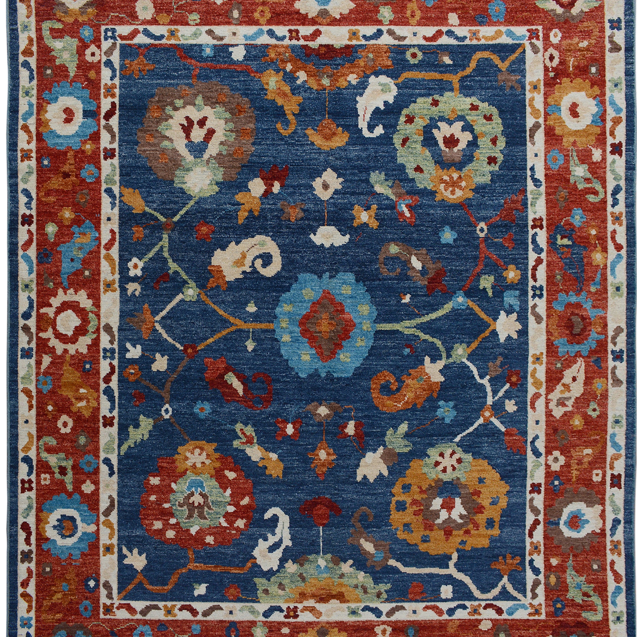 Floral Vegetable Dye Oushak Turkish Area Rug 8x10