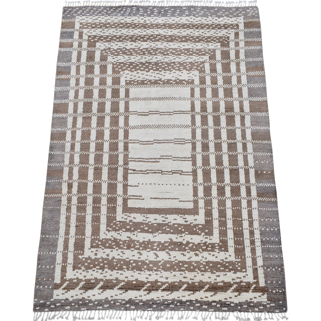 Tribal Ivory Moroccan Area Rug 8x10