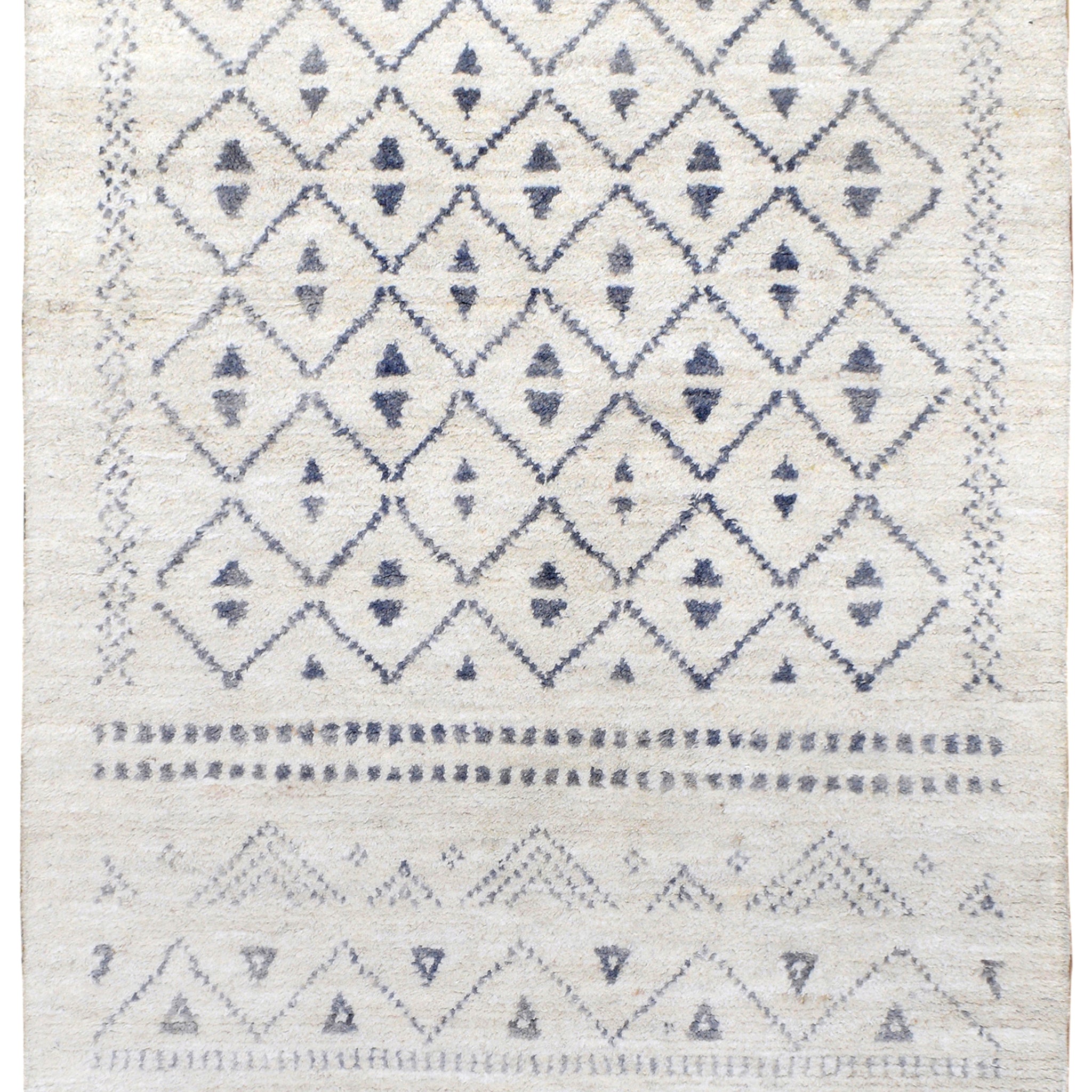 Ivory Tribal Diamond Moroccan Area Rug 5x8