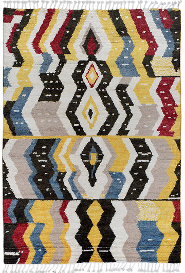 Modern Moroccan Oriental Area Rug 5x8