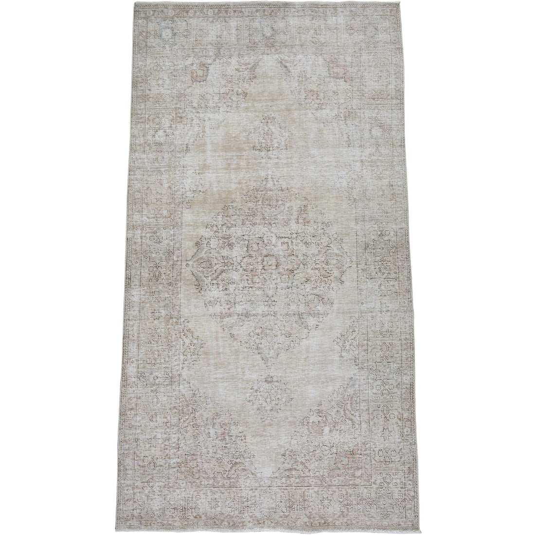 Antique Floral Medallion Tabriz Persian Distressed Area Rug 6x10