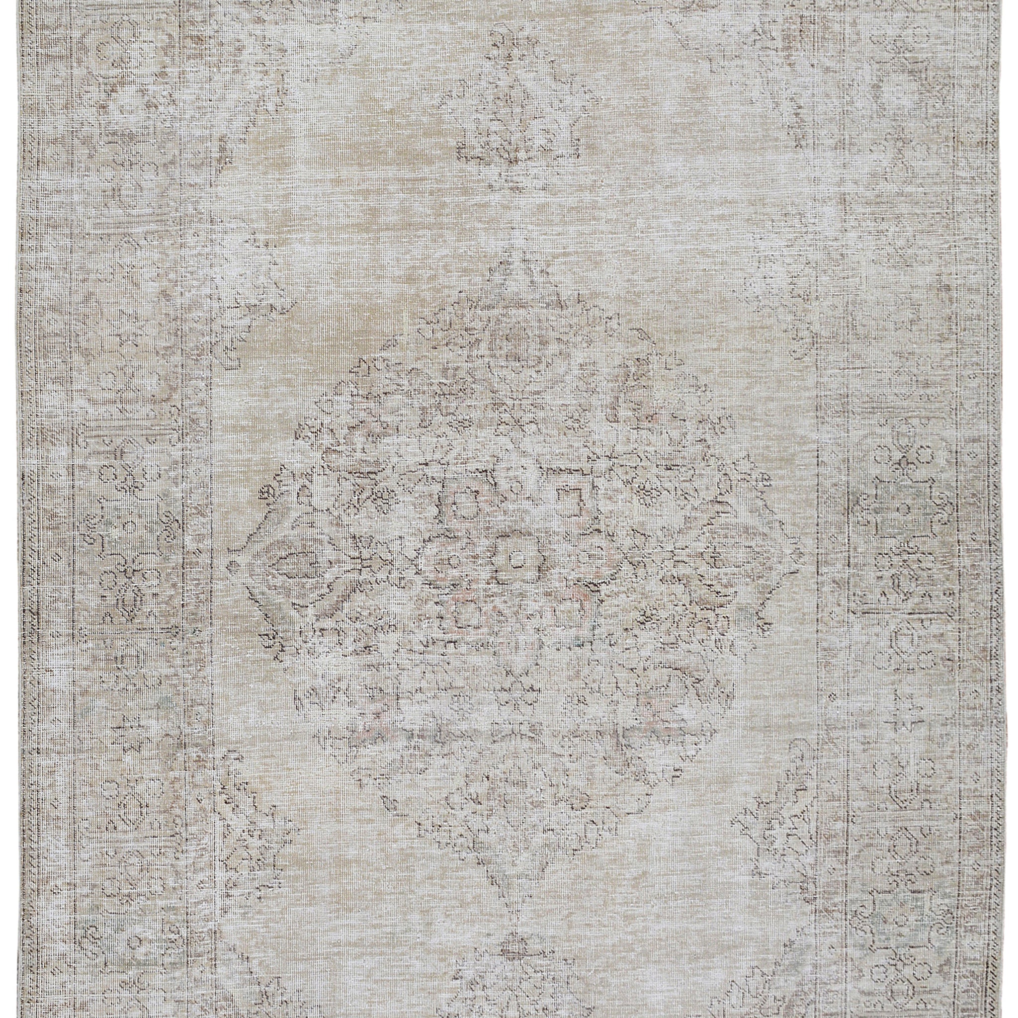 Antique Floral Medallion Tabriz Persian Distressed Area Rug 6x10