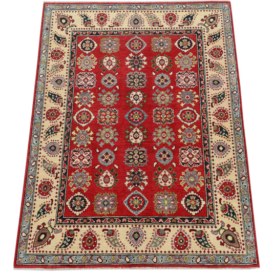 Geometric Super Kazak Oriental Area Rug 5x6