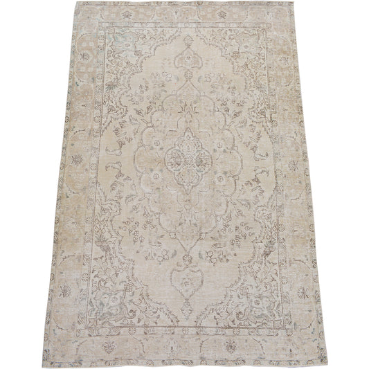 Muted Floral Tabriz Persian Area Rug 6x10