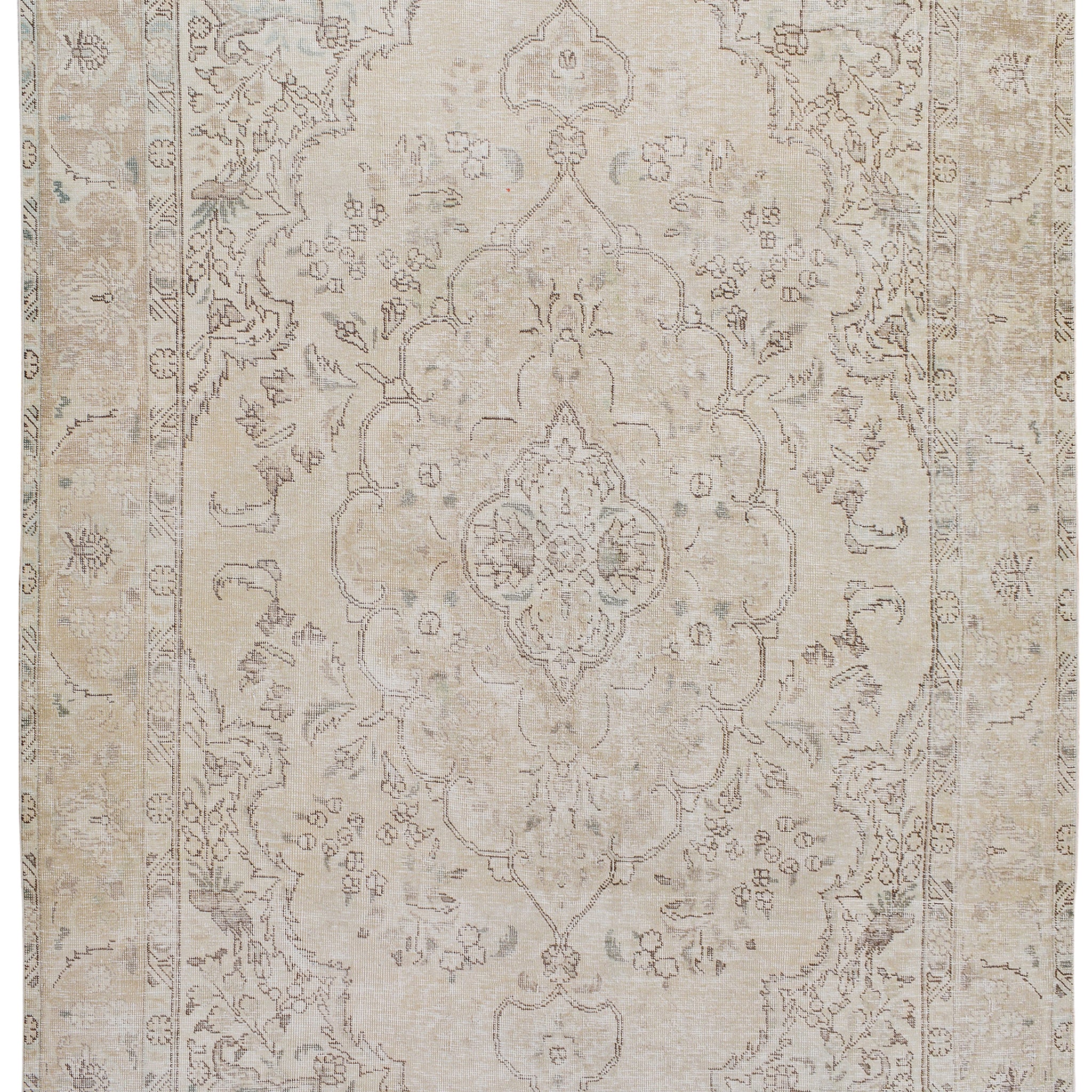 Muted Floral Tabriz Persian Area Rug 6x10