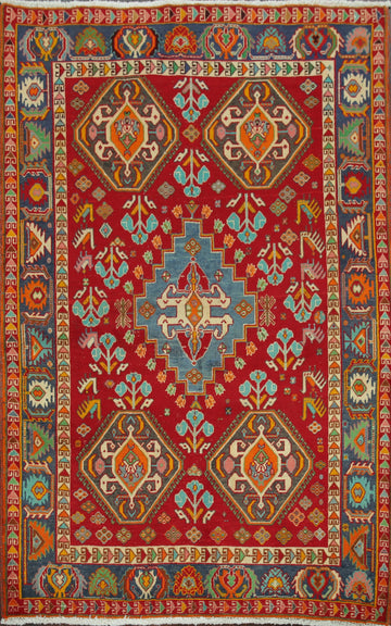 Vintage Vegetable Dye Kashkoli Nafar Persian Area Rug 3x5