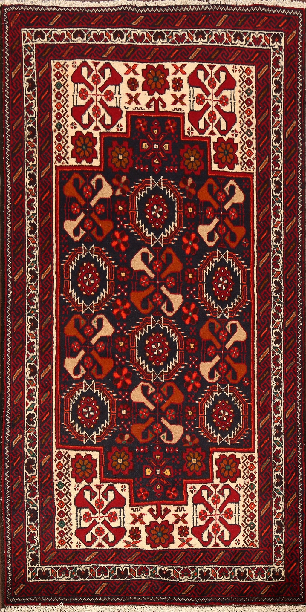 Tribal Geometric Balouch Oriental Area Rug 3x6