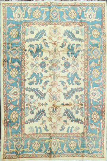 100% Vegetable Dye Floral Sultanabad Persian Area Rug 7x8