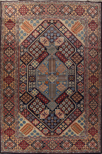 Navy Blue Large Geometric Najafabad Persian Rug 11x16