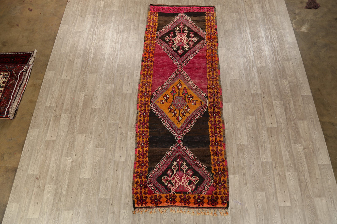 Vintage Geometric Lori Persian Runner Rug 4x11